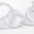 thumbnail image 5 of HNMKIU Underwire Bras for Women Plus Size Thin Strap Double Pattern Lace Lingerie Support Bras for Women White_002,110D, 5 of 6