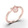 thumbnail image 3 of Gorgeous Minimalist 1.15 Carat Pear Cut Classic Morganite And Diamond Moissanite Engagement Ring, Wedding Ring in 925 Sterling Silver With 18k Rose Gold Plating, Gift For Her, Promise Ring, 3 of 3