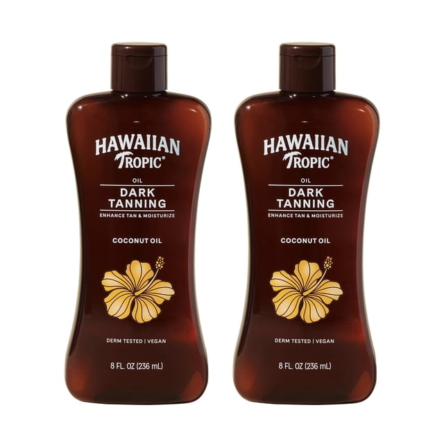 Hawaiian Tropic Dark Tanning Sun Care Moisturizing Oil 8 Ounces, 2 Count (Pack of 1)