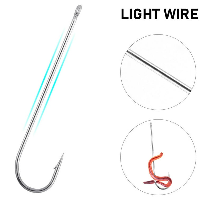 Bulk Fishing Hooks 100 Pack Dr.Fish 100-Pack O'Shaughnessy Jig Hooks - 90  Degree Round Bend, Extra Sharp Barbed Hooks For Saltwater & Freshwater  Fishing Saltwater Fishing Hooks