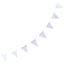 thumbnail image 3 of Banderines triangulares de 10 metros que cuelgan banderines para decoración de banquetes de boda, 3 of 8