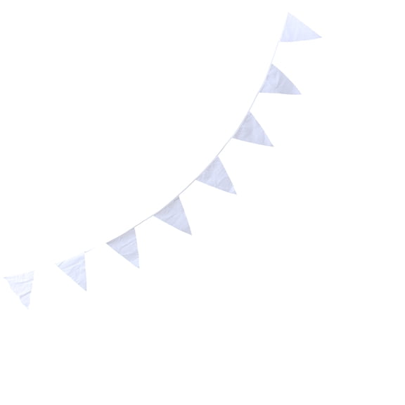 USHOBE White Fabric Triangle Banners, Hanging Wedding Decoration, Eco-Friendly and Beautiful