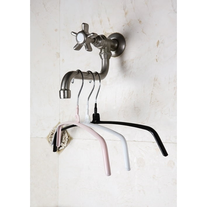 The Great American Hanger Company Metal Top Hanger with Non-Slip Black Rubber Coating & Swivel Hook box of 25