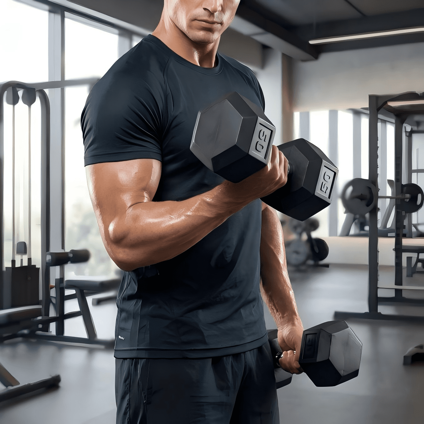 LIFERUN Rubber Coated Cast Iron Dumbbells, Hex Dumbbell, Single, Weight 80 lb