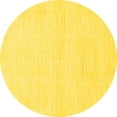 thumbnail image 1 of Ahgly Company Indoor Round Solid Yellow Modern Area Rugs, 6' Round, 1 of 4