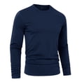 thumbnail image 4 of Men's Long Sleeve T-Shirt Solid Color Casual Basic Tee Comfortable Winter Top Breathable Soft Shirt Men's Oversized Tee Summer Tops Streetwear, 4 of 8