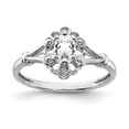thumbnail image 1 of Bague en Argent Sterling 925 Topaze Blanche avec Diamant, Pierre de Naissance, Pierre d'Avril, 1 of 6