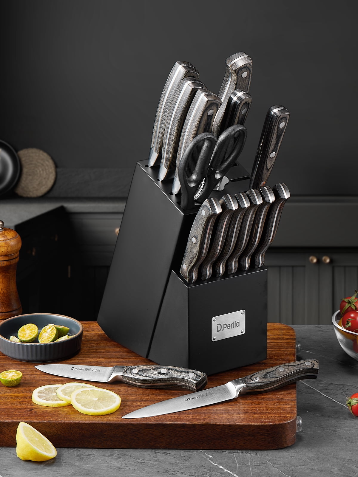 KD 16-Piece Kitchen Knife Set with Block German Steel – Knife