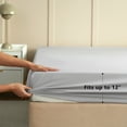 thumbnail image 4 of Light Gray Mattress Protector Waterproof Bed Cover Full Size Mattress Pad Cover 12'' Deep Pocket Fitted Sheet, 4 of 7