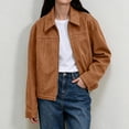 thumbnail image 3 of cocolona Fall Jackets for Women Casual Long Sleeve Zipper Outerwear Zipper Solid Color Loose Tops, 3 of 7