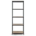 thumbnail image 2 of August Light Brown 75 In. Shelf Etagere Bookcase Media Center with Metal Frame, 2 of 3