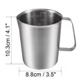 thumbnail image 5 of Uxcell 16 Ounces 500mL Stainless Steel 2 Measurement Scales Measuring Cup, 5 of 5