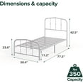 thumbnail image 4 of Zinus Heidi 42.5 inch Metal Platform Bed Frame with Headboard, White, 4 of 9