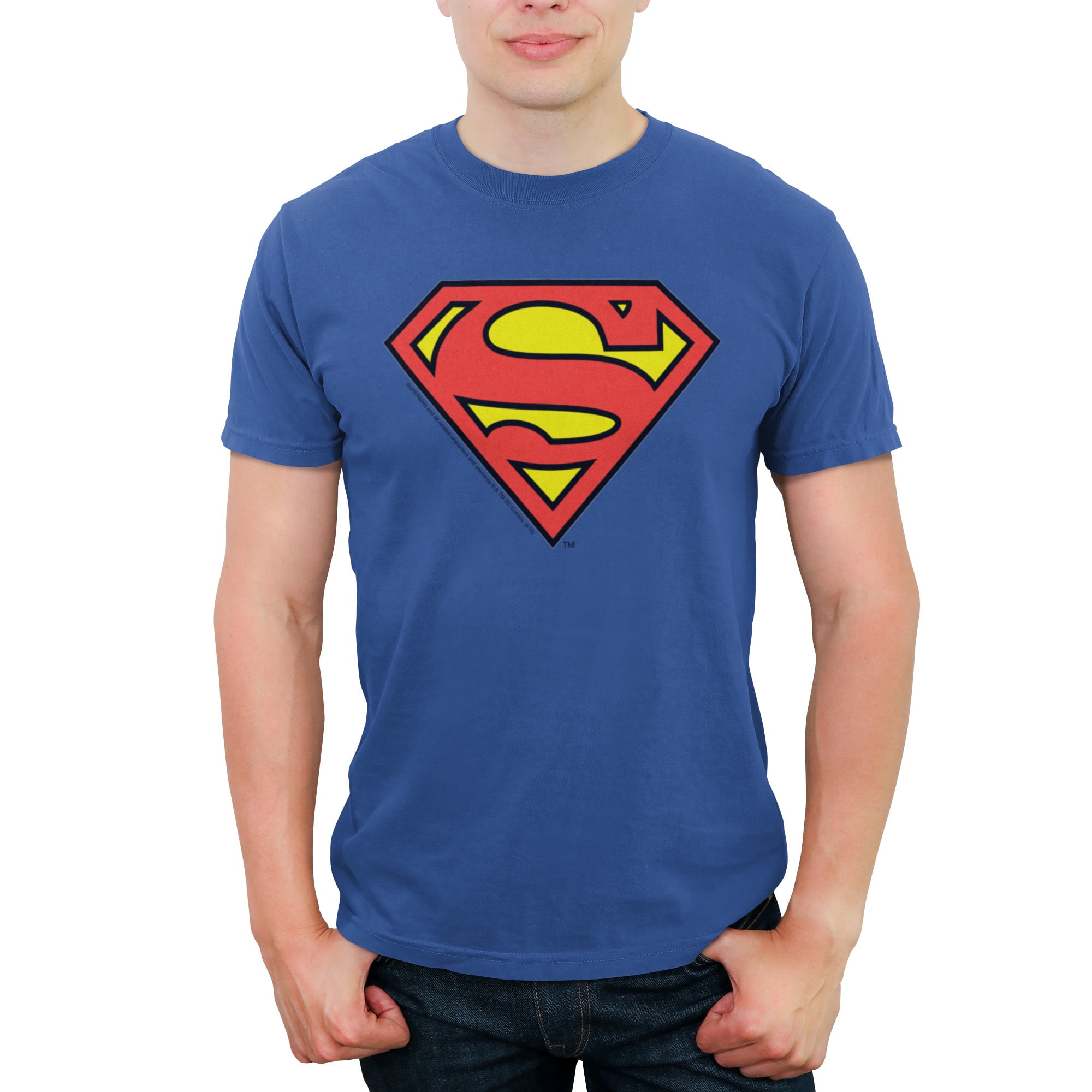 Men's Superman Logo Classic Graphic Tee Royal Blue Medium