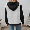 thumbnail image 3 of Woman Hoodies White Waffle Hoodies Long Sleeve Casual Women's Hoodies Pullover Winter Hoodie XL, 3 of 4