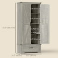 thumbnail image 3 of HOMCOM Farmhouse Pantry Cabinet, Kitchen Cabinet, Distressed Light Grey, 3 of 10