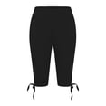 thumbnail image 4 of Jxximdong Running Shorts for Women, Plain Lace Up Bow High Waist Yoga Pants Lightweight Comfortable Soft Casual Pajama Leggings, Black Women's Casual Shorts, 4 of 5