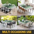 thumbnail image 5 of Green Grey Ombre Table Cloths for 3 Foot Rectangle Tables, Farmhouse Gradient Minimalist Patio Waterproof Elastic Fitted Tablecloths, Washable Rectangular Table Cover for Camping, 5 of 8
