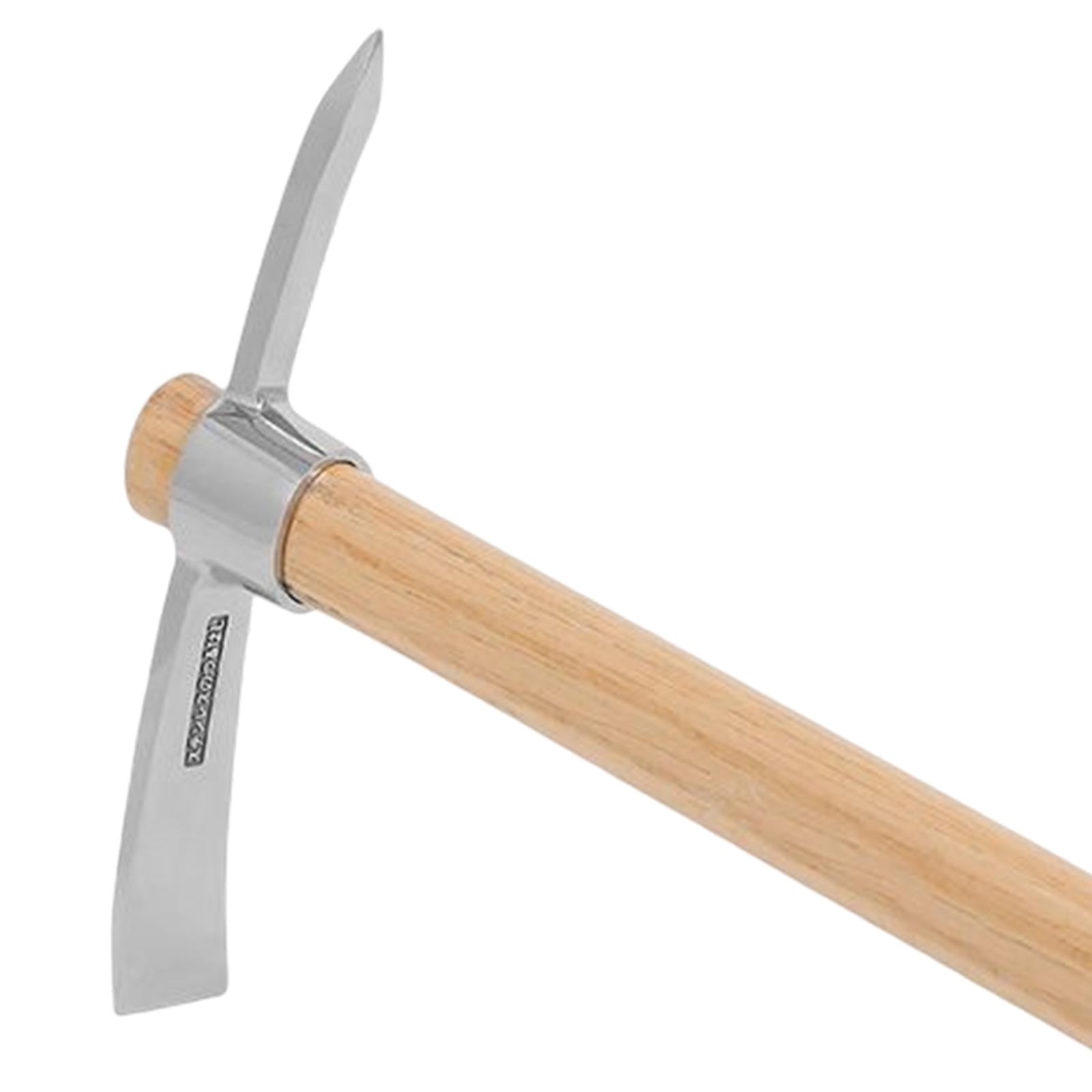 Lightweight Hoe Pick Mattock Ice Axe W Wooden Handle Garden Pickaxe Cross Picks Geological Exploration Tools for Landscaping Hiking