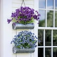 thumbnail image 6 of Viworld 12 Bundles Artificial Flowers UV Resistant Fake Plants Outdoor Faux Plastic Flowers Garden Window Box Porch Home Decor, Purple, 6 of 9