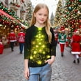 thumbnail image 7 of Atogsazn Kids Girls Christmas 3/4 Sleeve Shirt Children Christmas Tree Crew Neck Loose Fit Blouse Pullover Tops Clothing 10-Multicolor 11-12 Years Fashion, 7 of 7