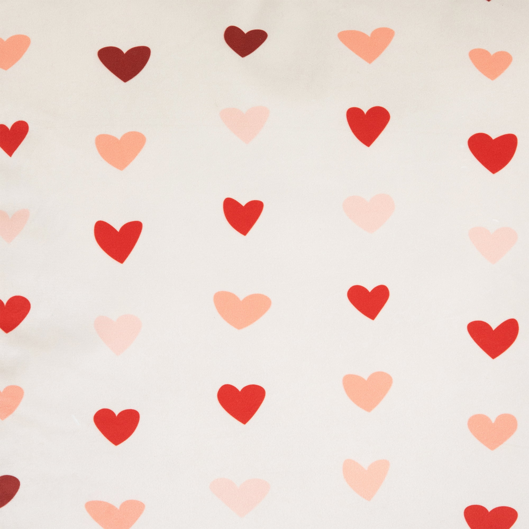 Valentine's Day Hearts Cotton Throw Pillows - 18" x 18" - Cream and Red - Set of 2
