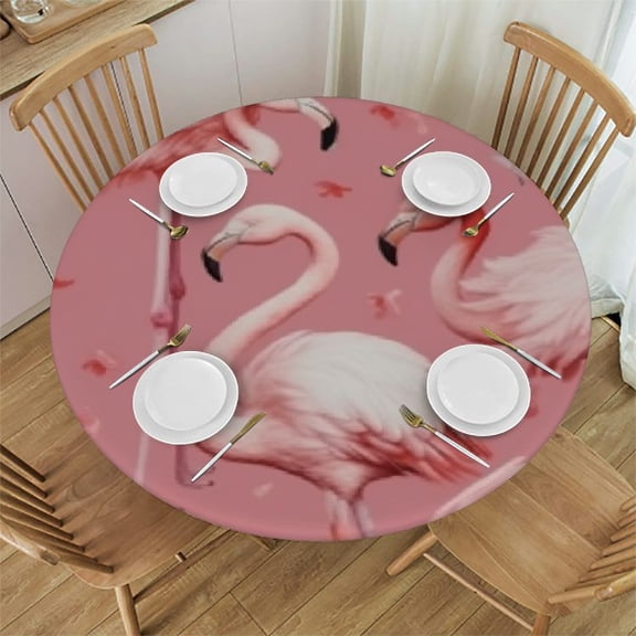 HAOXIT Seamless Soccer Fitted Round Tablecloth Waterproof Table Cloth with Elastic Edge Wipe Clean Table Cover for Indoor Outdoor 31-35