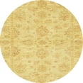 thumbnail image 1 of Ahgly Company Indoor Round Abstract Bold Yellow Oriental Area Rugs, 5' Round, 1 of 6