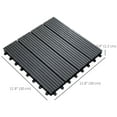 thumbnail image 3 of Outsunny 11 Pcs 12" x 12" Plastic Interlocking Deck Tiles for Patio, Grey, 3 of 10