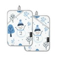 thumbnail image 7 of Yayeee Pot Holders Kitchen Heat Resistant with Pocket 7"x9.8" Cotton Oven Cooking Hot Pads, Simple Cartoon Snowmen, 7 of 7