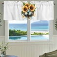 thumbnail image 3 of Easter Eggs Nest Valances for Windows Watercolor Green Egg Spring Sunflowers Floral Leaf Rod Pocket Curtain Valance Window Treatment Short Curtains for Kitchen Living Room, 60"x18", 3 of 9