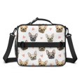 thumbnail image 2 of French Bulldog and Heart White Pattern Insulated Lunch Bag with Shoulder Strap and Bottle Holder,Bento School Lunch Bag Box,11x9.5x3.5 Inches, 2 of 5