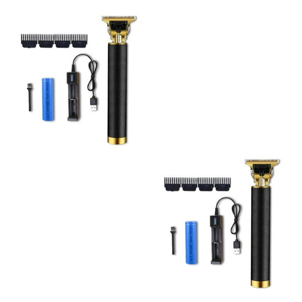 Minnieouse Cortadora de pelo eléctrica para hombres, Afeitadora eléctrica recargable, Máquina para cortar cabello de barbero y barba para Asiento de oro negro 2piezas
