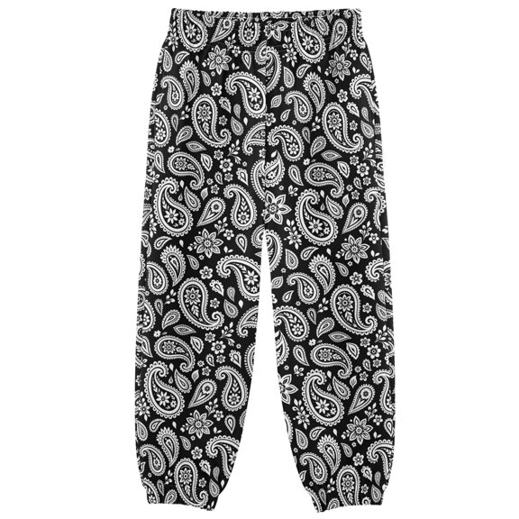 Paisley White Boys Pants Kids Casual Sweatpants Joggers Toddler Sports Pants 3-10 Years