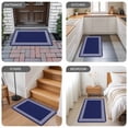 thumbnail image 5 of Navy Blue Geometric Door Mat Indoor Outdoor, White Greek Key Farmhouse Non Slip Welcome Mat with Rubber Backing, Absorbent Fabric Front Door Mats Entryway Rug for Home Patio Entrance 24"x36", 5 of 8