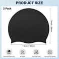 thumbnail image 3 of Uxcell Gorro de Natación de Silicona en Paquete de 2 para Mujeres y Hombres, Sombrero de Natación Impermeable No Deslizante Duradero [Negro], 3 of 6
