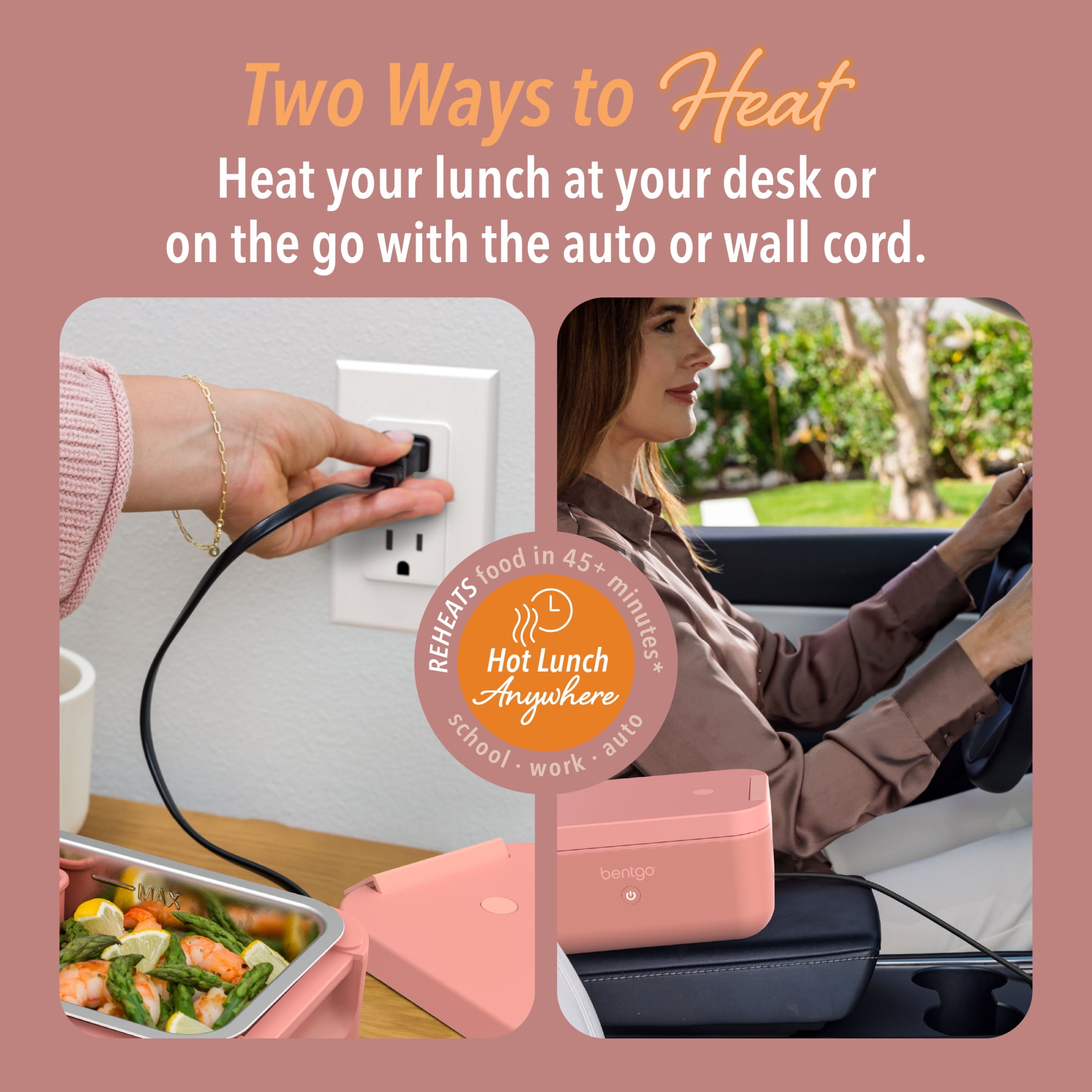 Bentgo Heated Electric Bento Box Pink Spice 42.4 oz. (BGHEATBX-PS)