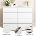 thumbnail image 4 of White 8-Drawer Dresser for Bedroom, 47.2" Wide High Gloss Lacquer Chest of Drawers, Modern Handleless Storage Cabinet with Deep Drawers, Modern Dresser for TV Stand, Living Room Office, Hallway, 4 of 8
