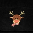 thumbnail image 6 of DALIX Rudolph Adult Beanie Christmas Holiday Winter Stocking Hat in Black, 6 of 7