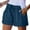 #01Blue, variant on Shorts for Women Trendy Summer 2026 Casual Beach Cotton Linen Drawstring Elastic Waist Plus Size Shorts Pockets Blue M