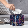 thumbnail image 6 of Sikiie Multicolor Bowling Leather Tissue Box Cover Square, tissue box holder, Tissue Box with Bottom Belt-5.2”x5.2”x5.2”, 6 of 7