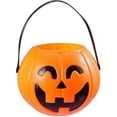 thumbnail image 1 of Halloween Plastic Pumpkin Portable Pumpkin Bucket Trick-or-treat Bucket Halloween Candy Bucket Jack O Lantern Bucket Halloween Party Supply Bd, 1 of 5