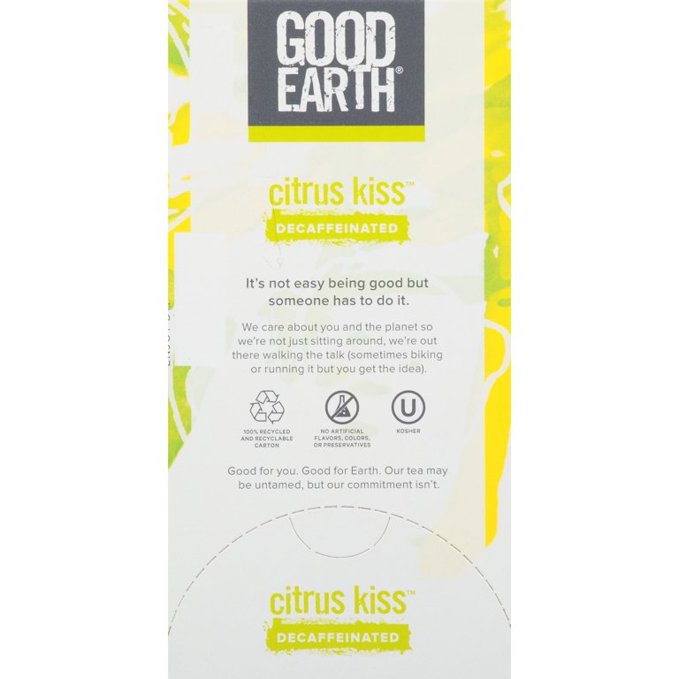 Good Earth, Citrus Kiss Decaf, Green Tea Bags 18 Count - Walmart.com