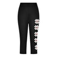 thumbnail image 4 of Juslio Girls Pants Kids Girls Fashion Baesball Print Summer Leisure Yoga Leggings Sports Cropped（Black Capris， 2 Years）, 4 of 4