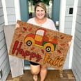 thumbnail image 2 of TIELUTT Thanksgiving Home Autumn Front Door Door Mat Carpet Floor Mat Decoration Fall Throw Blankets Designer Throw Fuzzy Blanket with Pom Poms Creme Throw Blanket 5x7 Rugs for Living Room, 2 of 3