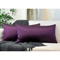 thumbnail image 1 of Aiking Home 12x24 Inches Faux Silk Rectangular Throw Pillow Cover, Zipper Closure, Eggplant (Set of 2), 1 of 7