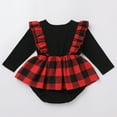 thumbnail image 4 of FYMNSI Christmas Matching Family Outfits Mommy and Me Red Plaid Dresses Father Son Button Down Shirts Xmas Photoshoot Set (Baby Girl 9-12M), 4 of 6