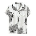 thumbnail image 1 of Camisas Vaqueras Para Hombre Manga Larga Camisa de manga corta con cuello vuelto y estampado informal de verano para hombre (Black, L), 1 of 7
