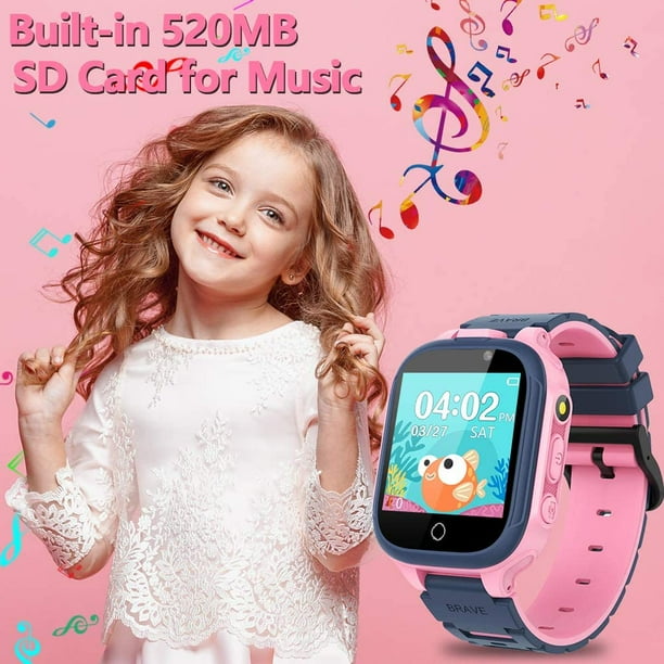 Reloj Inteligente para Ninos Ninos Ninas con 24 Juegos Camara Dual Pantalla Tactil de 1.44 Reproductor de Musica Grabadora de Video 12 24 Horas Podometro Despertador Calculadora Linterna Cronometro El...