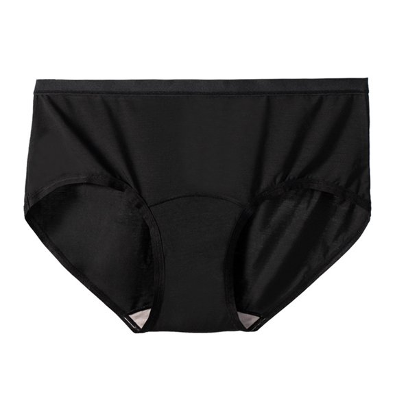 Qingpeng Women Cotton Briefs Comfortable Mid Rise Underwear Solid Color Panties Size M-XXL
